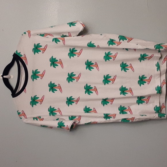 Free Planet size medium men's T-shirt white with pink and green palm tre… - Picture 3 of 14